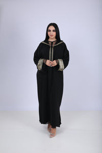 Ensemble djellaba noir en deux pièces : allure moderne et touches classiques