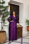 Caftan Deux Pièces Noir & Mauve, une Ode à l'Élégance Contrastée