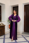 Caftan Deux Pièces Noir & Mauve, une Ode à l'Élégance Contrastée